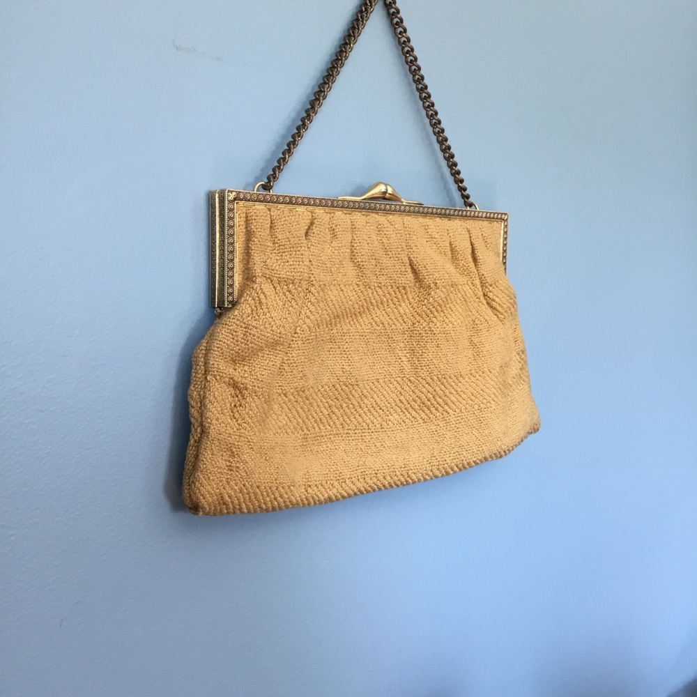 Vintage Gold Knit Chain Link Strap Purse Bag - Picture 4 of 8